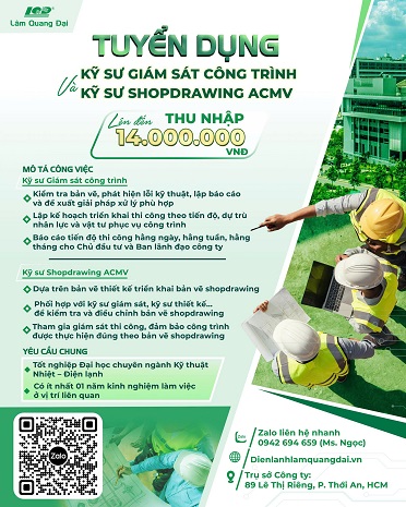 Tuyển dụng kỹ sư HVAC Lâm Quang Đại