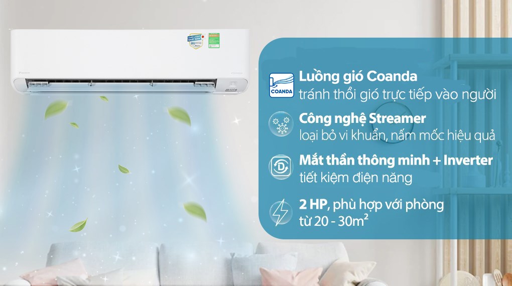 Máy lạnh Daikin Inverter 2.0 HP FTKZ50VVMV